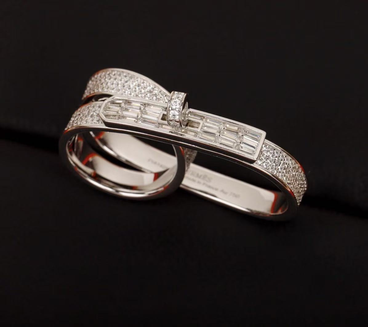 [Leaves]NEW STYLE FULL CIRCLE DOUBLE DIAMOND RING
