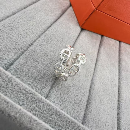[Leaves]GLOSSY FINISH SQUARE COMBINATION DOUBLE-LAYER PIG NOSE RING