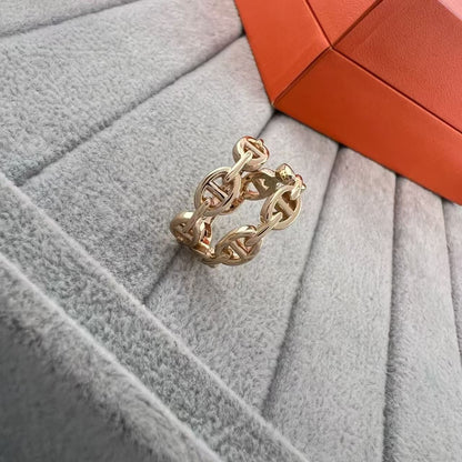 [Leaves]GLOSSY FINISH SQUARE COMBINATION DOUBLE-LAYER PIG NOSE RING