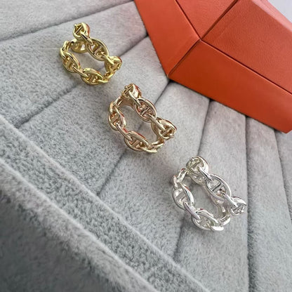 [Leaves]GLOSSY FINISH SQUARE COMBINATION DOUBLE-LAYER PIG NOSE RING