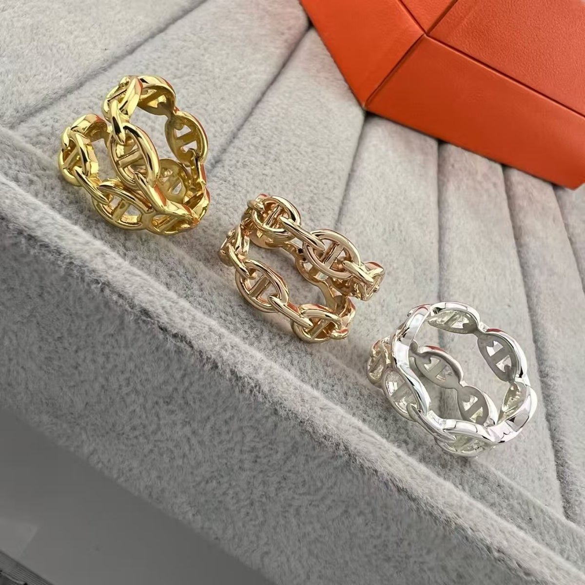 [Leaves]GLOSSY FINISH SQUARE COMBINATION DOUBLE-LAYER PIG NOSE RING
