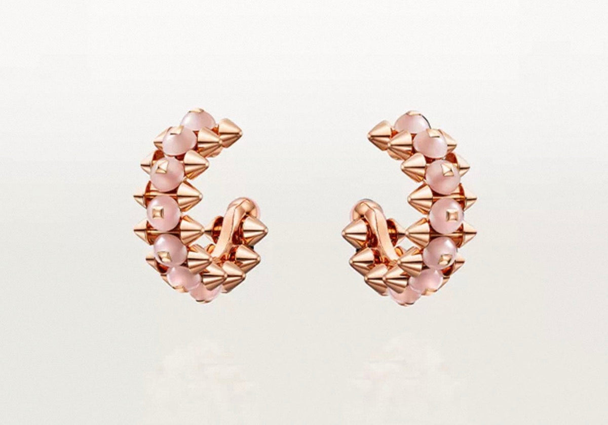 [Leaves]CLASH COLLECTION AGATE CHALCEDONY STUD EARRINGS