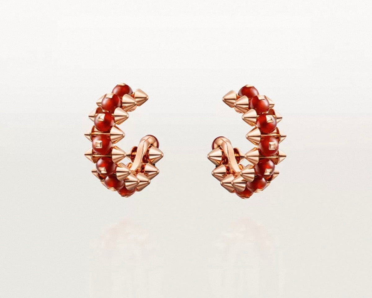 [Leaves]CLASH COLLECTION AGATE CHALCEDONY STUD EARRINGS