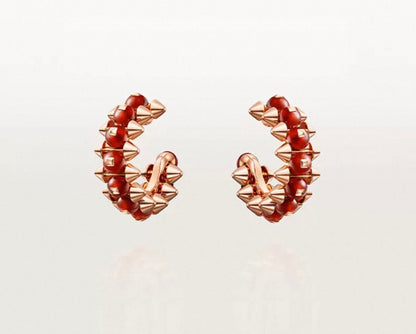 [Leaves]CLASH COLLECTION AGATE CHALCEDONY STUD EARRINGS