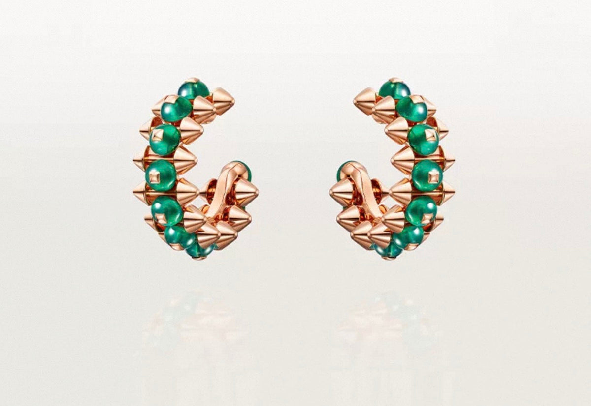 [Leaves]CLASH COLLECTION AGATE CHALCEDONY STUD EARRINGS