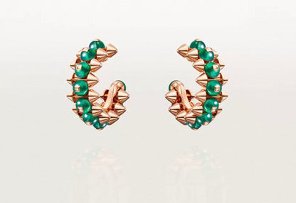 [Leaves]CLASH COLLECTION AGATE CHALCEDONY STUD EARRINGS