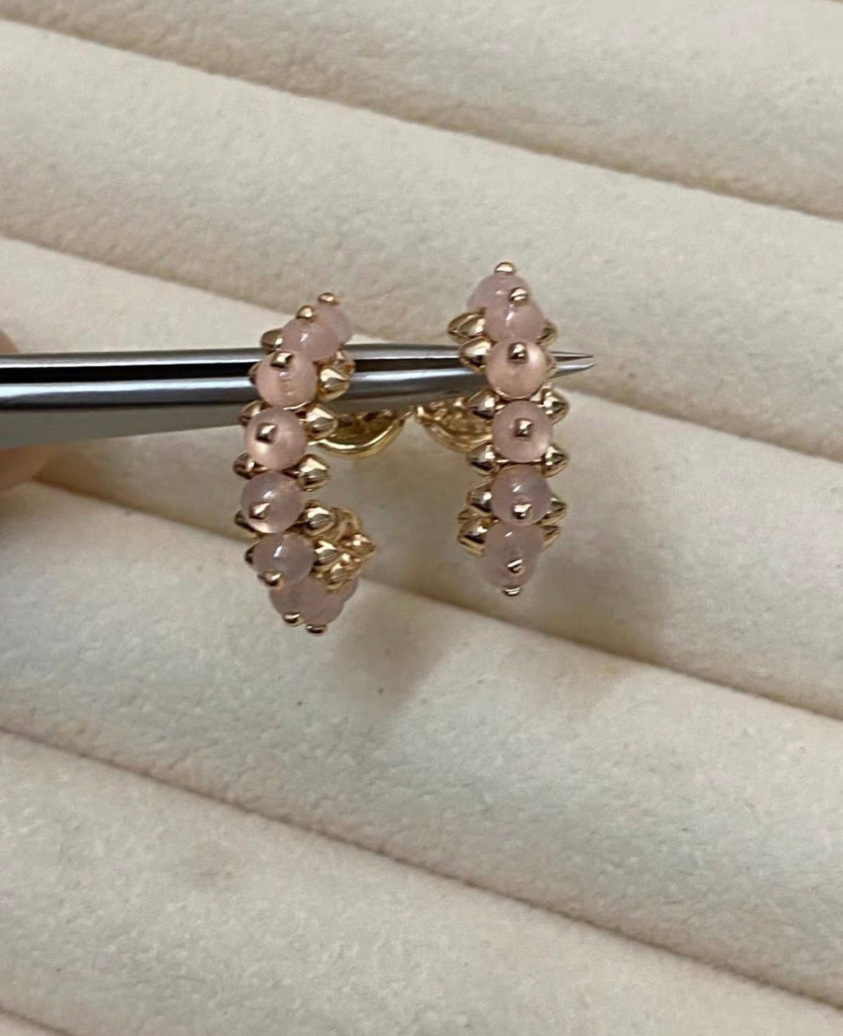 [Leaves]CLASH COLLECTION AGATE CHALCEDONY STUD EARRINGS
