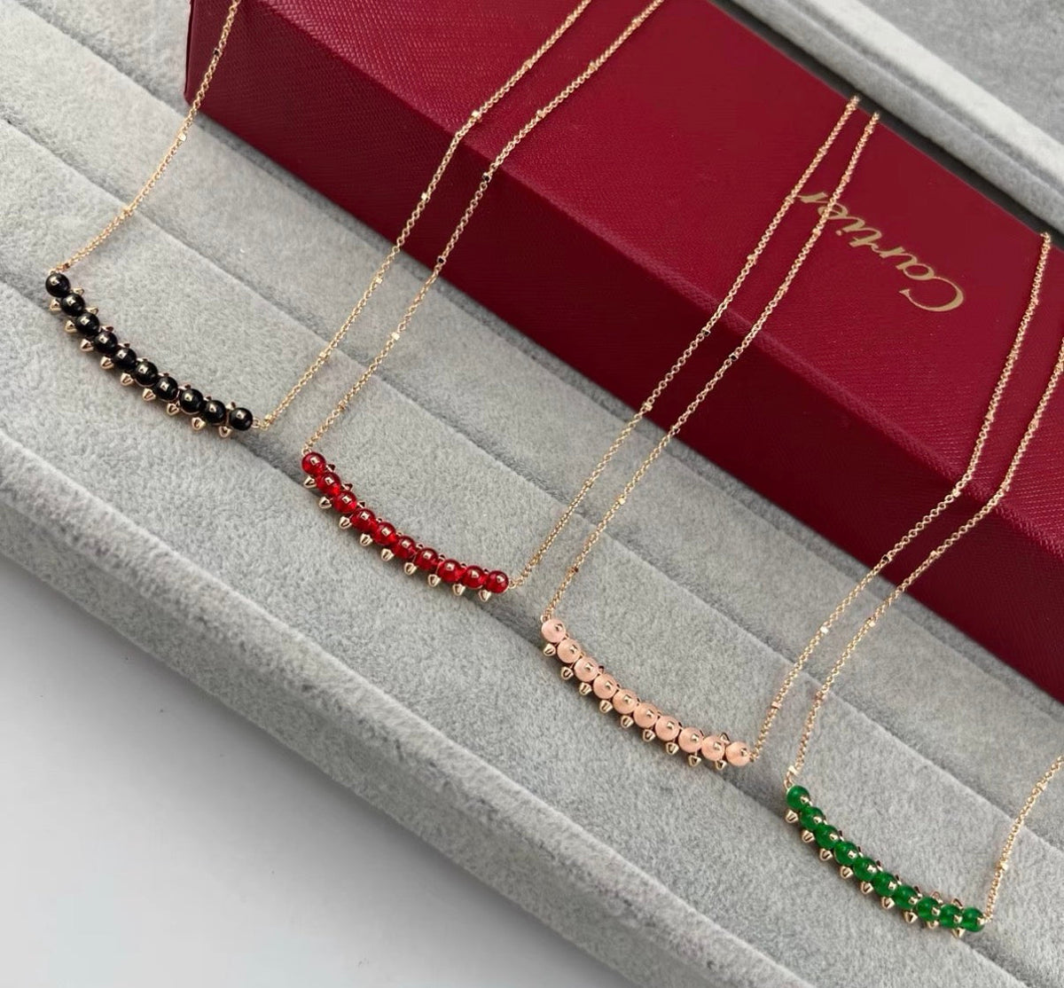 [：Leaves]CLASH COLLECTION AGATE CHALCEDONY STUD NECKLACE