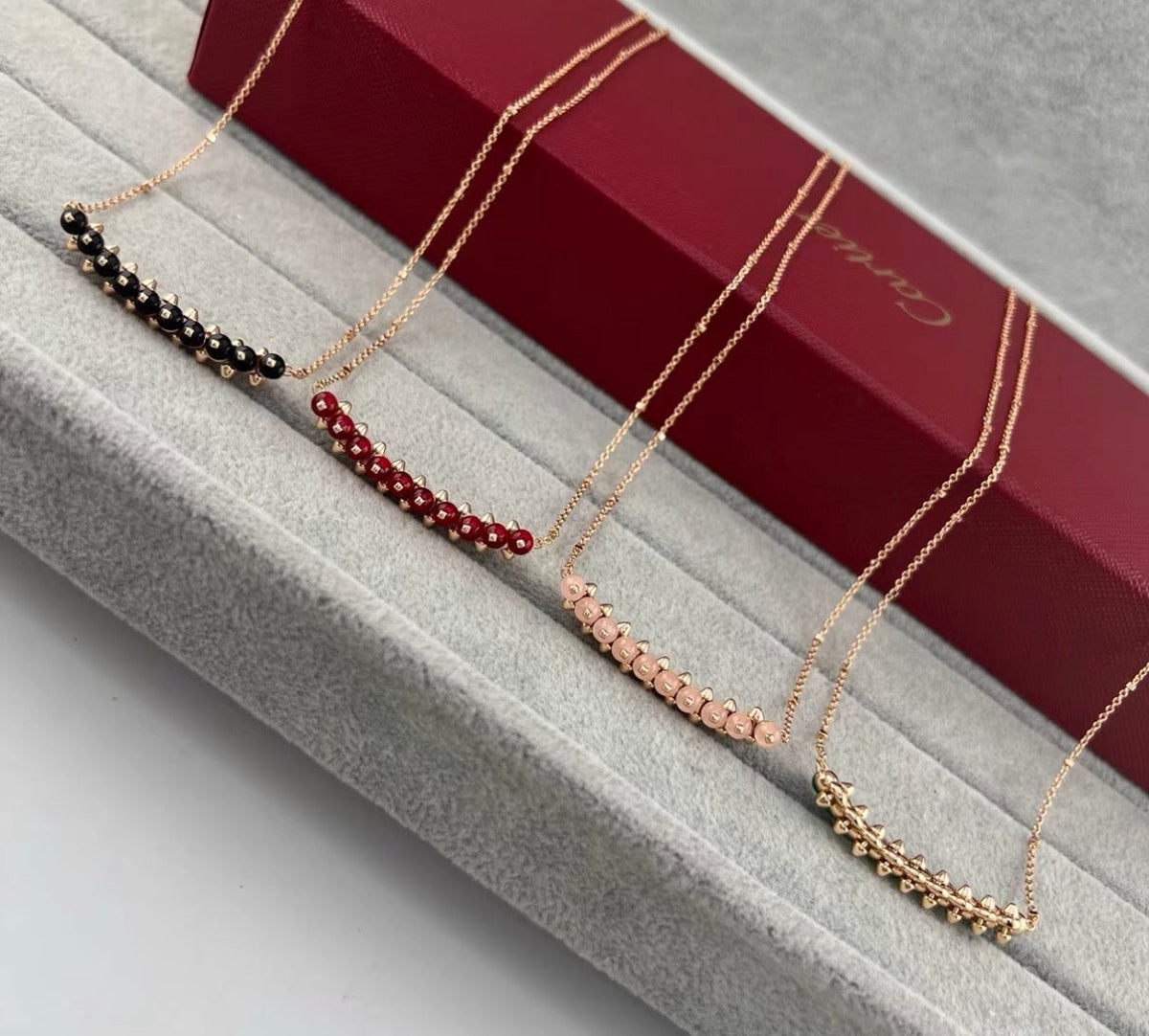 [：Leaves]CLASH COLLECTION AGATE CHALCEDONY STUD NECKLACE