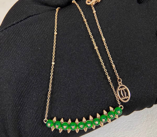 [：Leaves]CLASH COLLECTION AGATE CHALCEDONY STUD NECKLACE