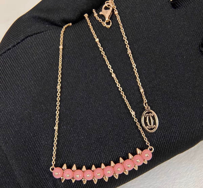 [：Leaves]CLASH COLLECTION AGATE CHALCEDONY STUD NECKLACE