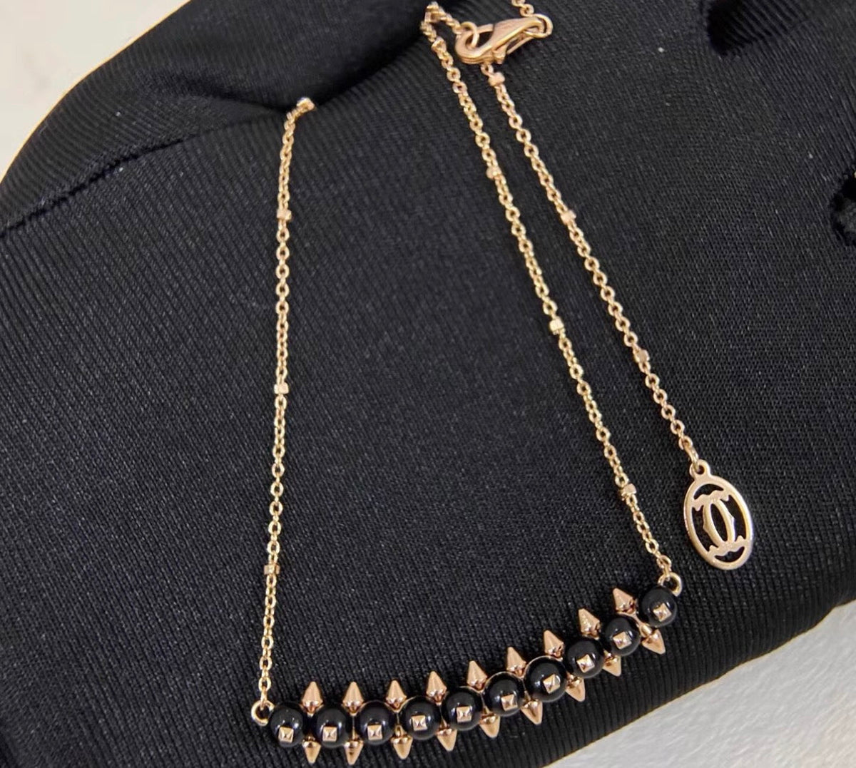 [：Leaves]CLASH COLLECTION AGATE CHALCEDONY STUD NECKLACE