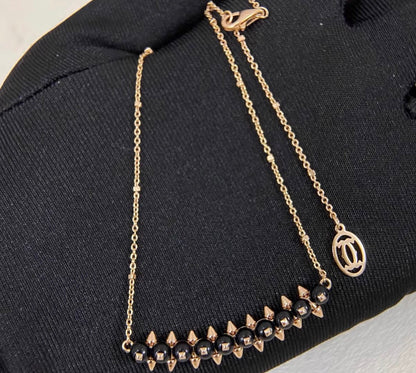 [：Leaves]CLASH COLLECTION AGATE CHALCEDONY STUD NECKLACE