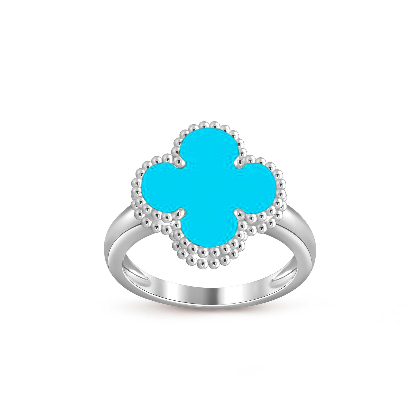 [Leaves]LUCKY CLOVER VINTAGE WHITE GOLD RING COLLECTION