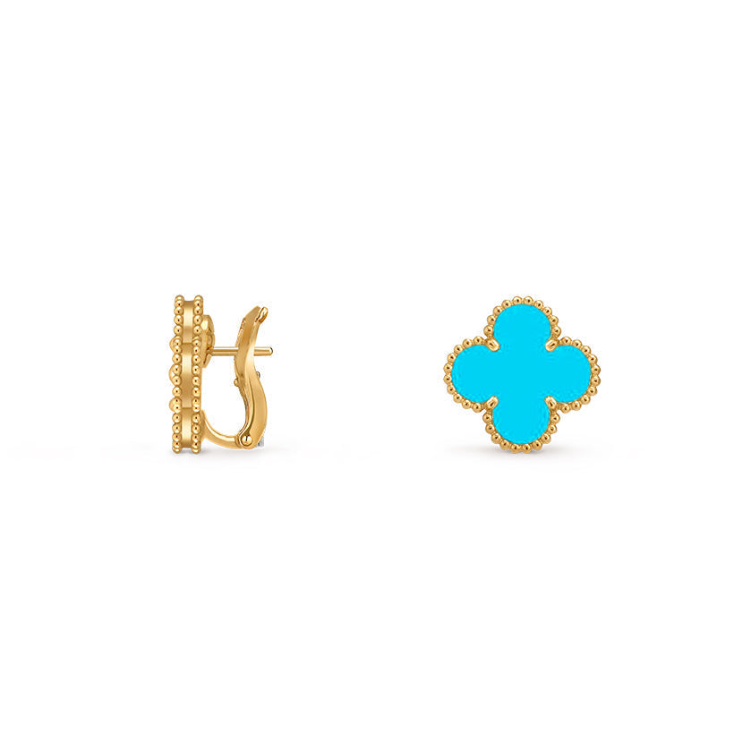 [Leaves]15MM CLOVER FLOWER STUD EARRINGS GOLD COLLECTION