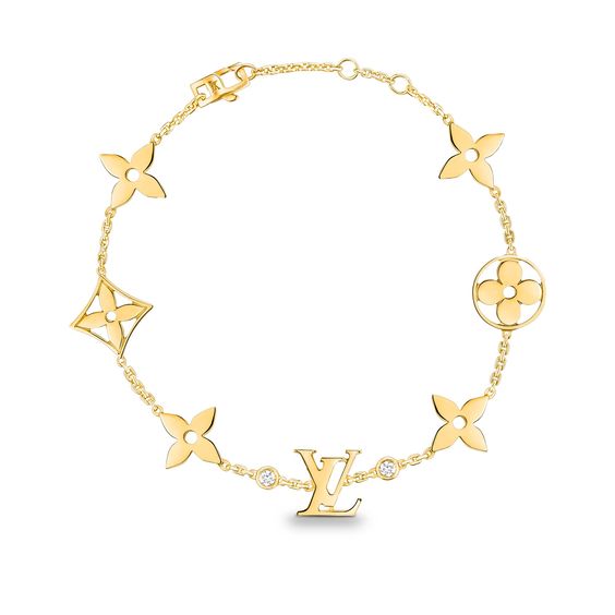 [Leaves]STAR AND SUN 7 MOTIFS GOLD BRACELET