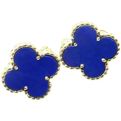 [Leaves]CLOVER MINI 9.5MM BLUE AGATE EARRINGS