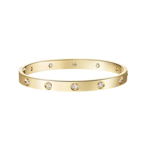 [Leaves]CLASSIC 6.1MM LOVE SINGLE-SCREW CLOSURE BANGLE - 10-DIAMOND