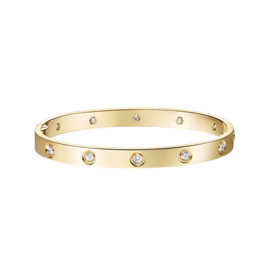 [Leaves]CLASSIC 6.1MM LOVE SINGLE-SCREW CLOSURE BANGLE - 10-DIAMOND