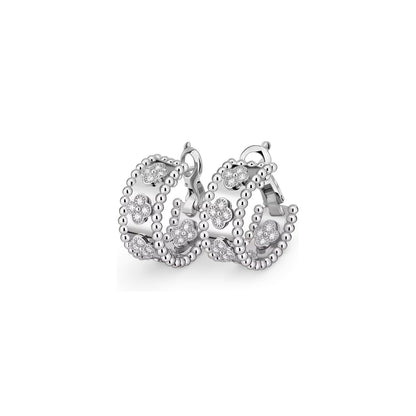 [Leaves]KALEIDOSCOPE CLOVER HOOP EARRINGS