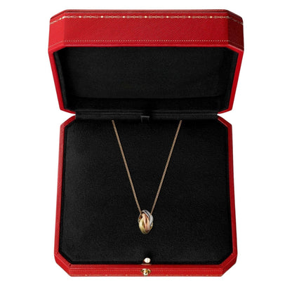 [Leaves]TRI-COLOR SQUARE RING NECKLACE