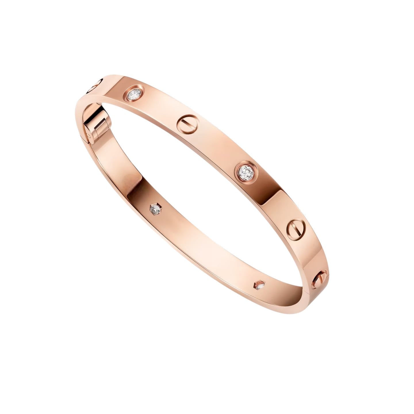 [Leaves]CLASSIC 6.1MM LOVE SINGLE-SCREW CLOSURE BANGLE - 4-DIAMOND