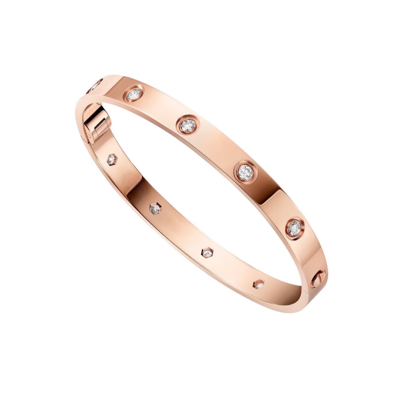 [Leaves]CLASSIC 6.1MM LOVE SINGLE-SCREW CLOSURE BANGLE - 10-DIAMOND