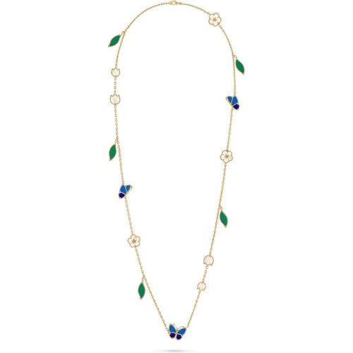 [Leaves]LUCKY SPRING BUTTERFLY & FLOWER STATEMENT NECKLACE - 15-MOTIF FLORAL DESIGN