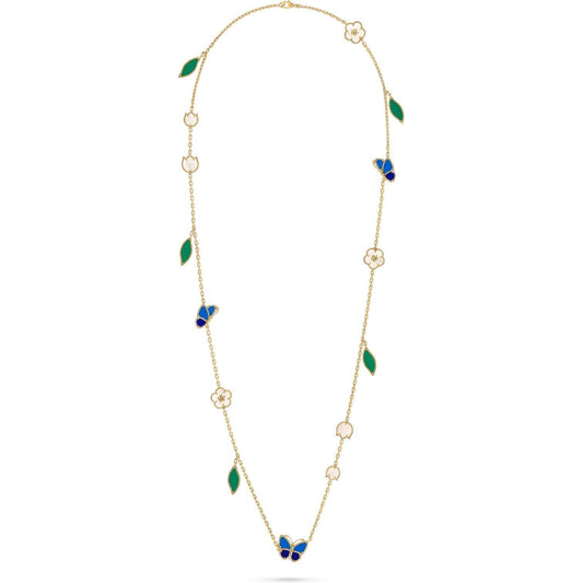 [Leaves]LUCKY SPRING BUTTERFLY & FLOWER STATEMENT NECKLACE - 15-MOTIF FLORAL DESIGN