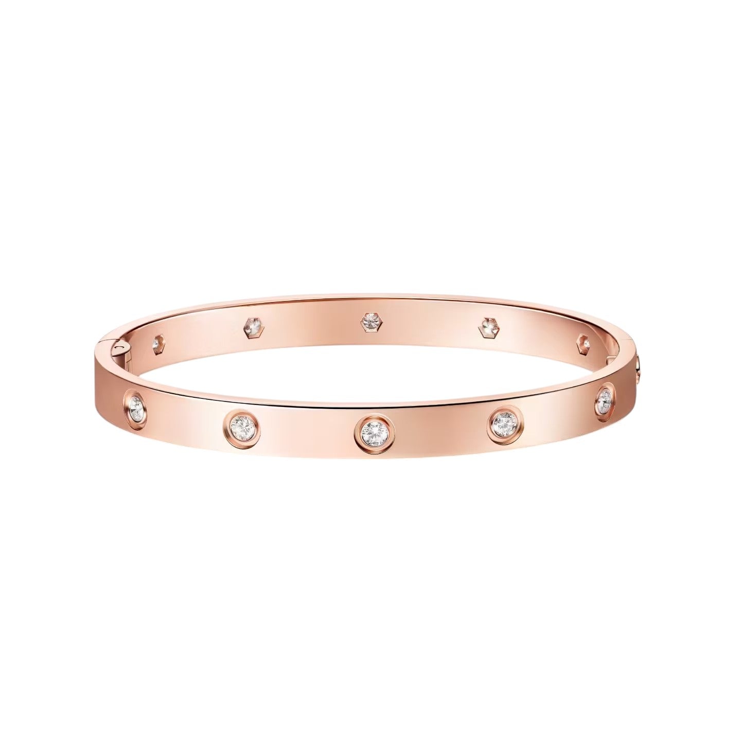 [Leaves]CLASSIC 6.1MM LOVE SINGLE-SCREW CLOSURE BANGLE - 10-DIAMOND
