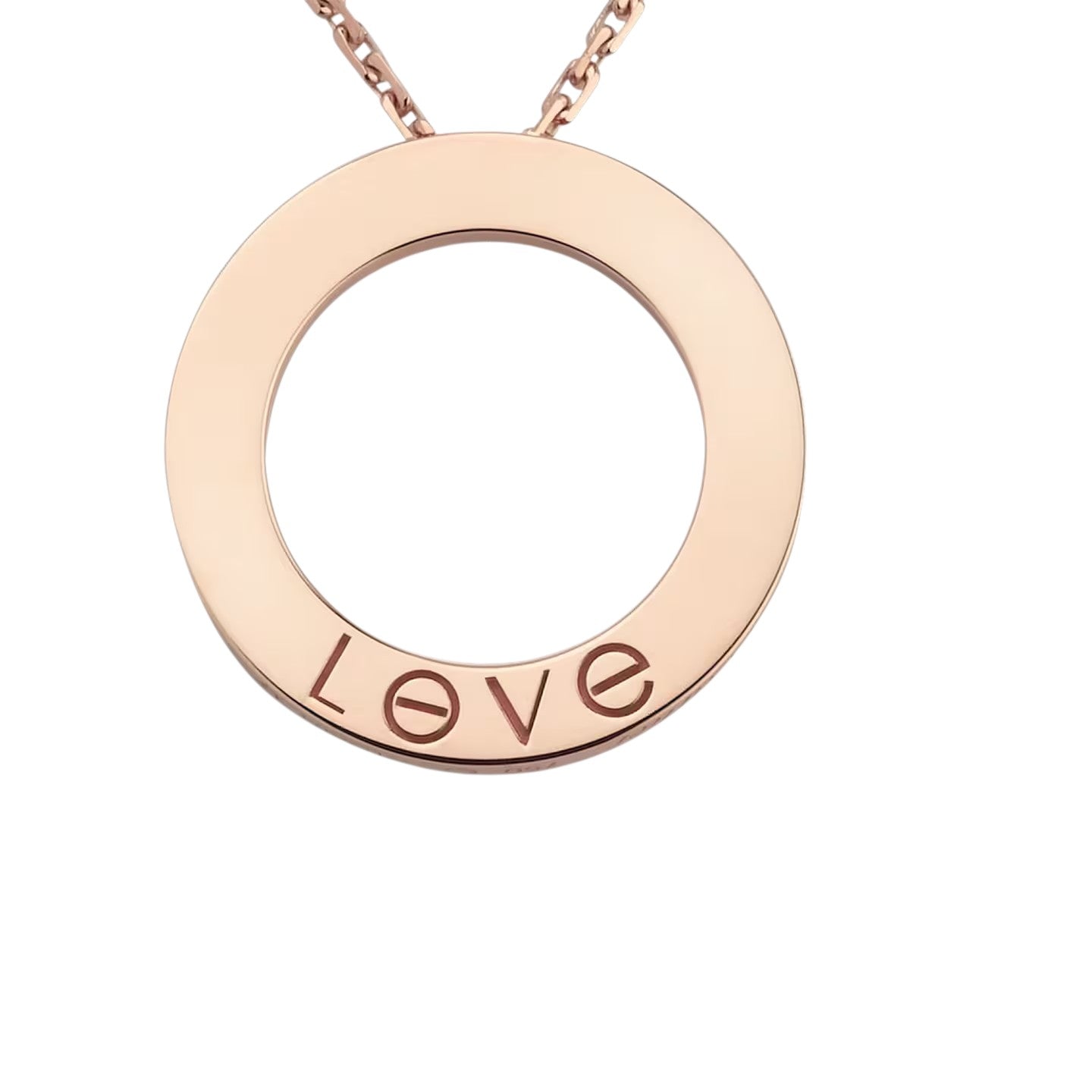 [Leaves]LOVE LARGE CIRCULAR PENDANT 3-DIAMOND NECKLACE