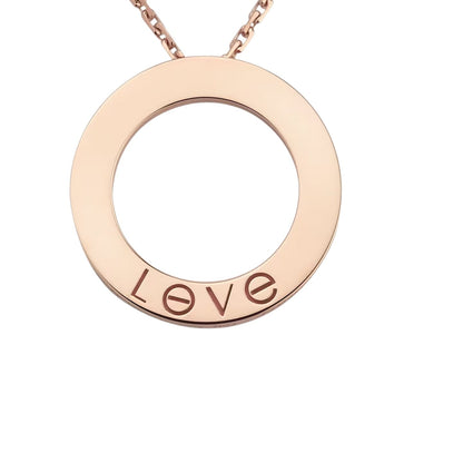 [Leaves]LOVE LARGE CIRCULAR PENDANT 3-DIAMOND NECKLACE