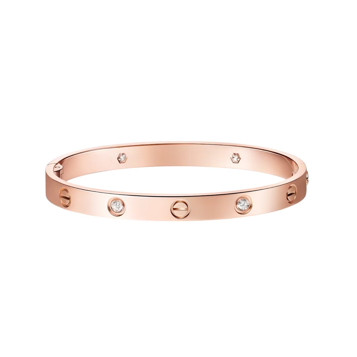 [Leaves]CLASSIC 6.1MM LOVE SINGLE-SCREW CLOSURE BANGLE - 4-DIAMOND
