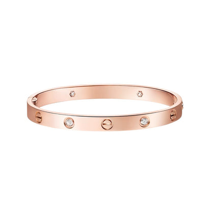 [Leaves]CLASSIC 6.1MM LOVE SINGLE-SCREW CLOSURE BANGLE - 4-DIAMOND