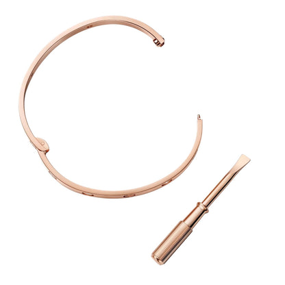 [Leaves]CLASSIC 6.1MM LOVE SINGLE-SCREW CLOSURE BANGLE - 4-DIAMOND