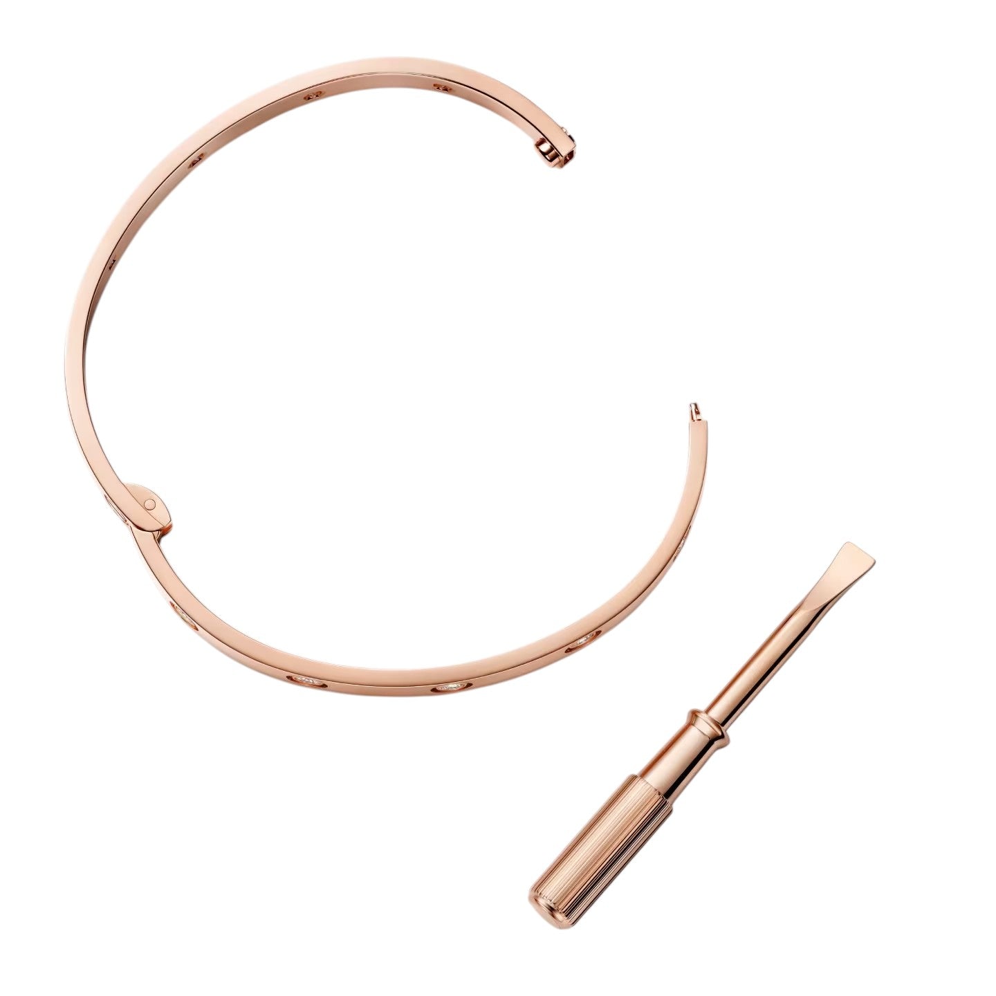[Leaves]CLASSIC 6.1MM LOVE SINGLE-SCREW CLOSURE BANGLE - 10-DIAMOND