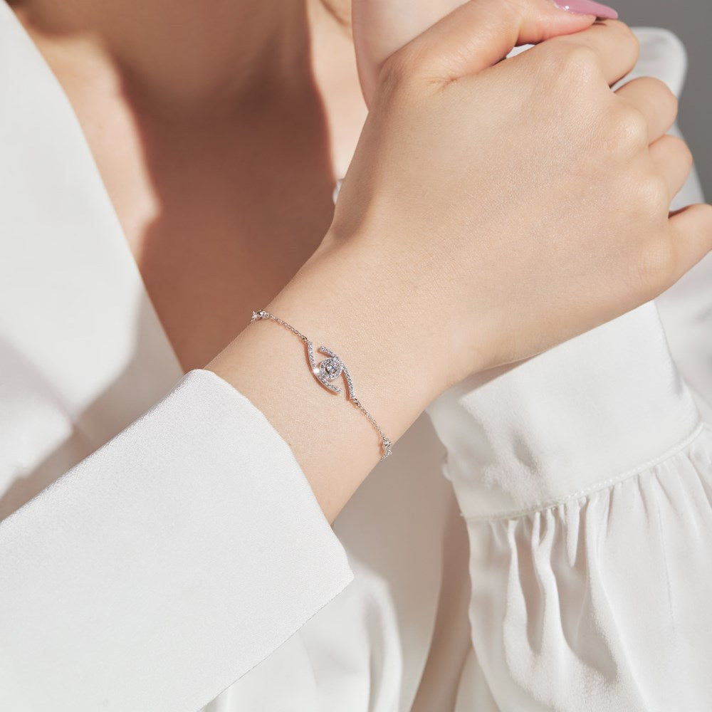 [Leaves]LUCKY EYE PAVÉ-SET DIAMOND BRACELET