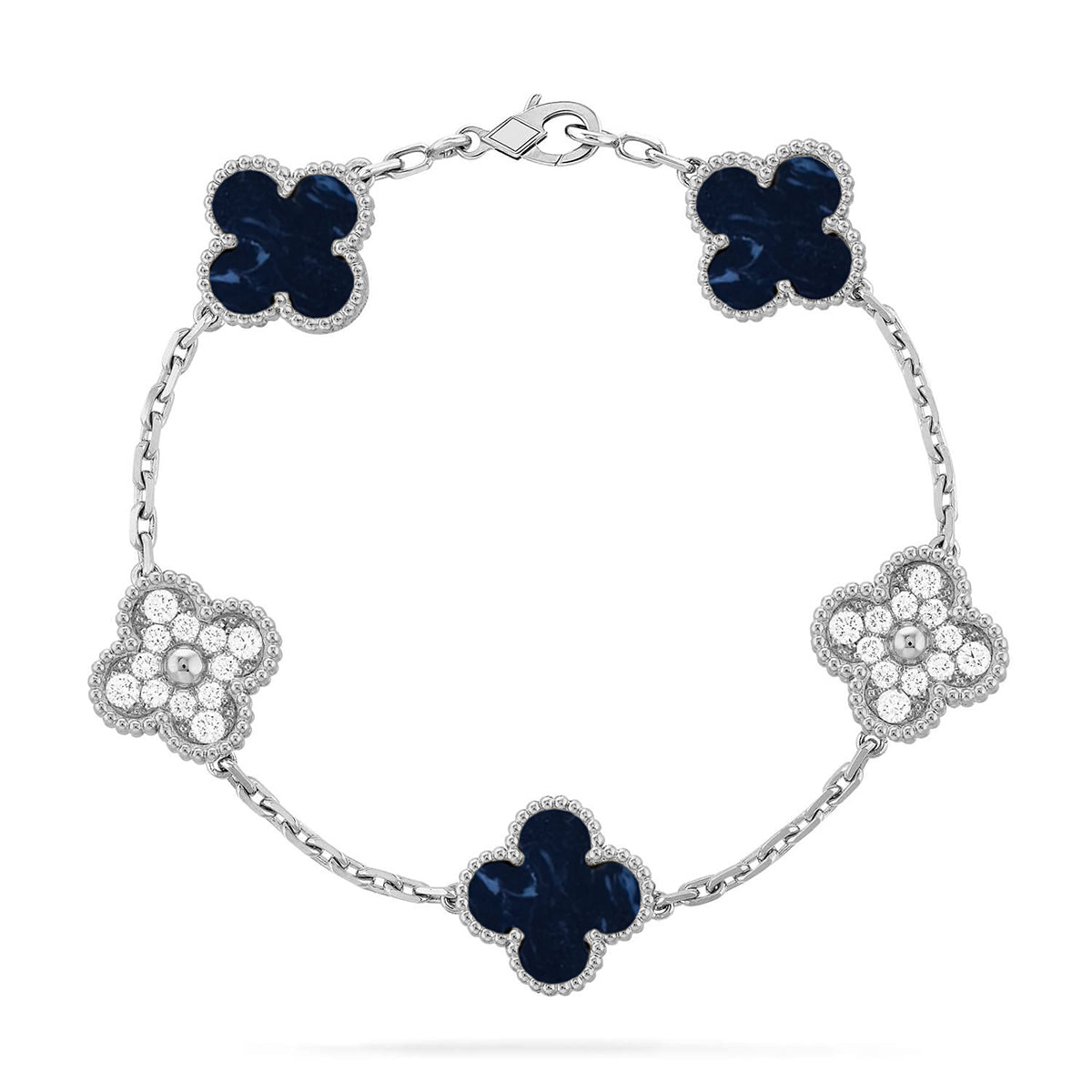 [Leaves]LUCKY CLOVER 5-MOTIF BRACELET - PIETERSITE COLLECTION