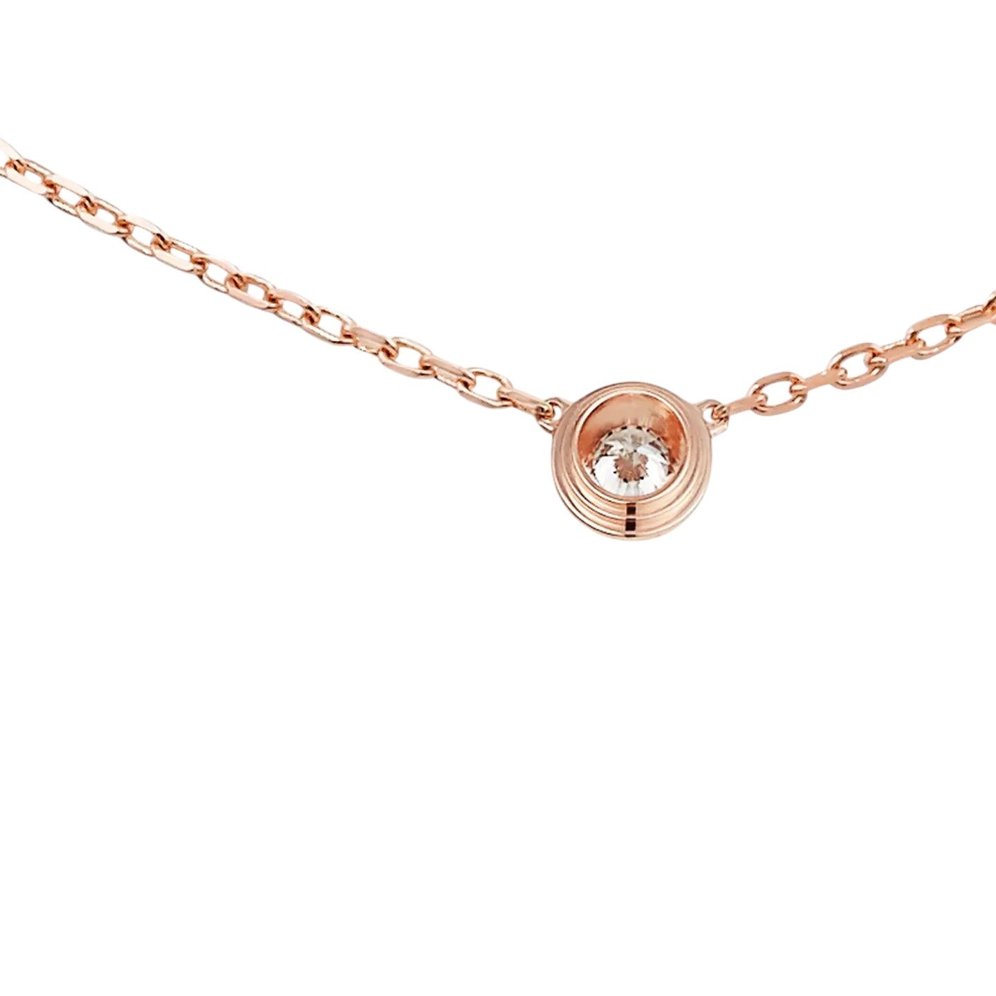[Leaves]LOVE SCREW PENDANT SINGLE DIAMOND NECKLACE