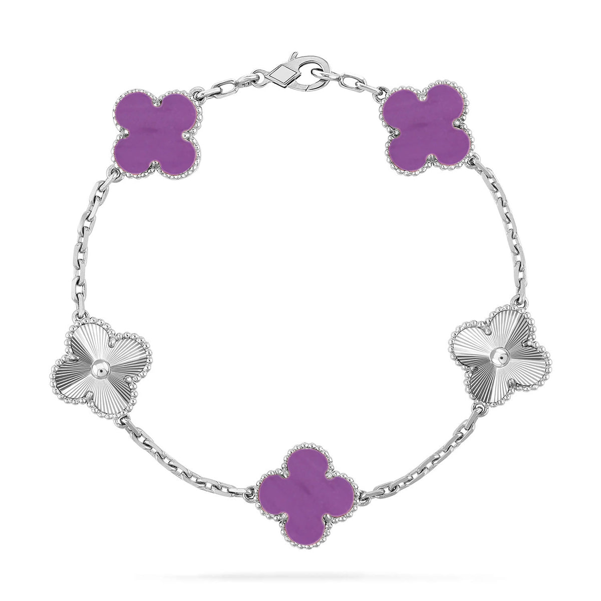 [Leaves]LUCKY CLOVER 5-MOTIF BRACELET - VIOLET COLLECTION