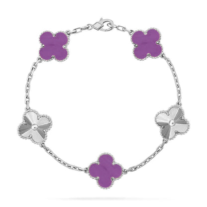 [Leaves]LUCKY CLOVER 5-MOTIF BRACELET - VIOLET COLLECTION