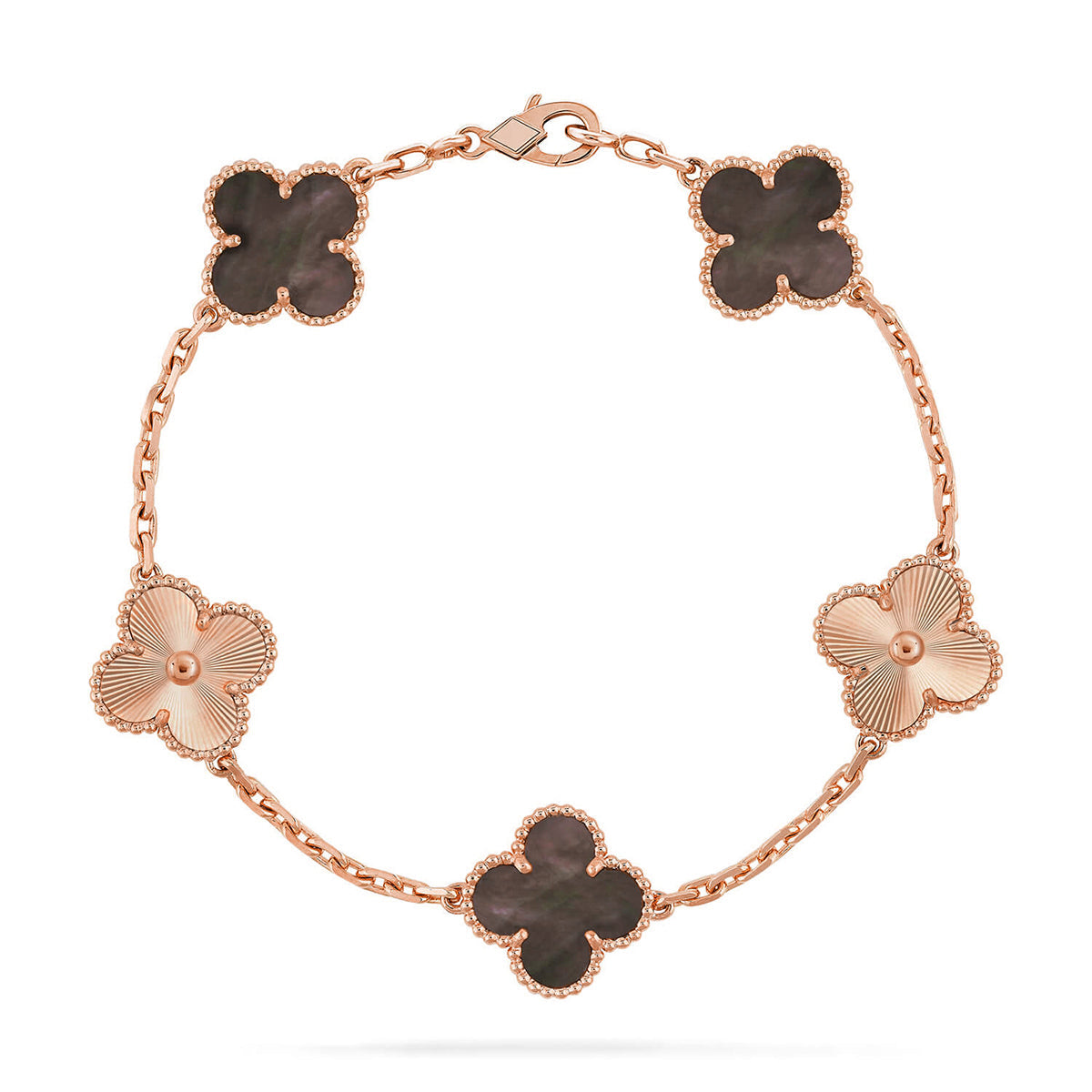 [Leaves]LUCKY CLOVER 5-MOTIF BRACELET - GREY MOTHER-OF-PEARL COLLECTION