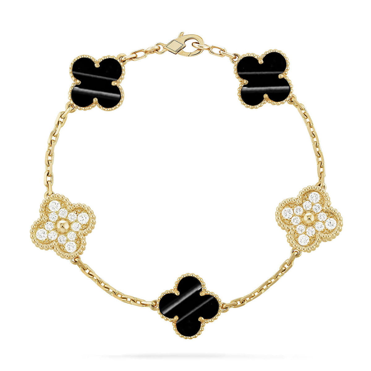[Leaves]LUCKY CLOVER 5-MOTIF BRACELET - PULSE STONE COLLECTION
