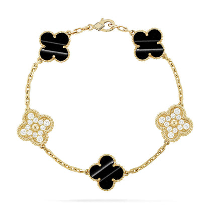 [Leaves]LUCKY CLOVER 5-MOTIF BRACELET - PULSE STONE COLLECTION