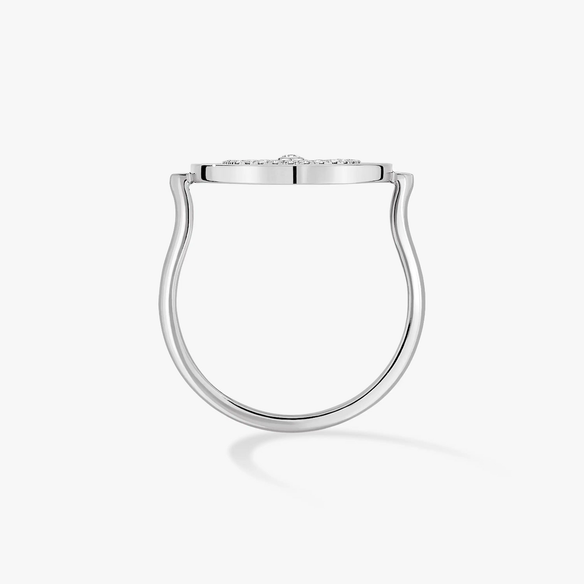 [Leaves]Lucky Move Paved Silver Diamond Ring