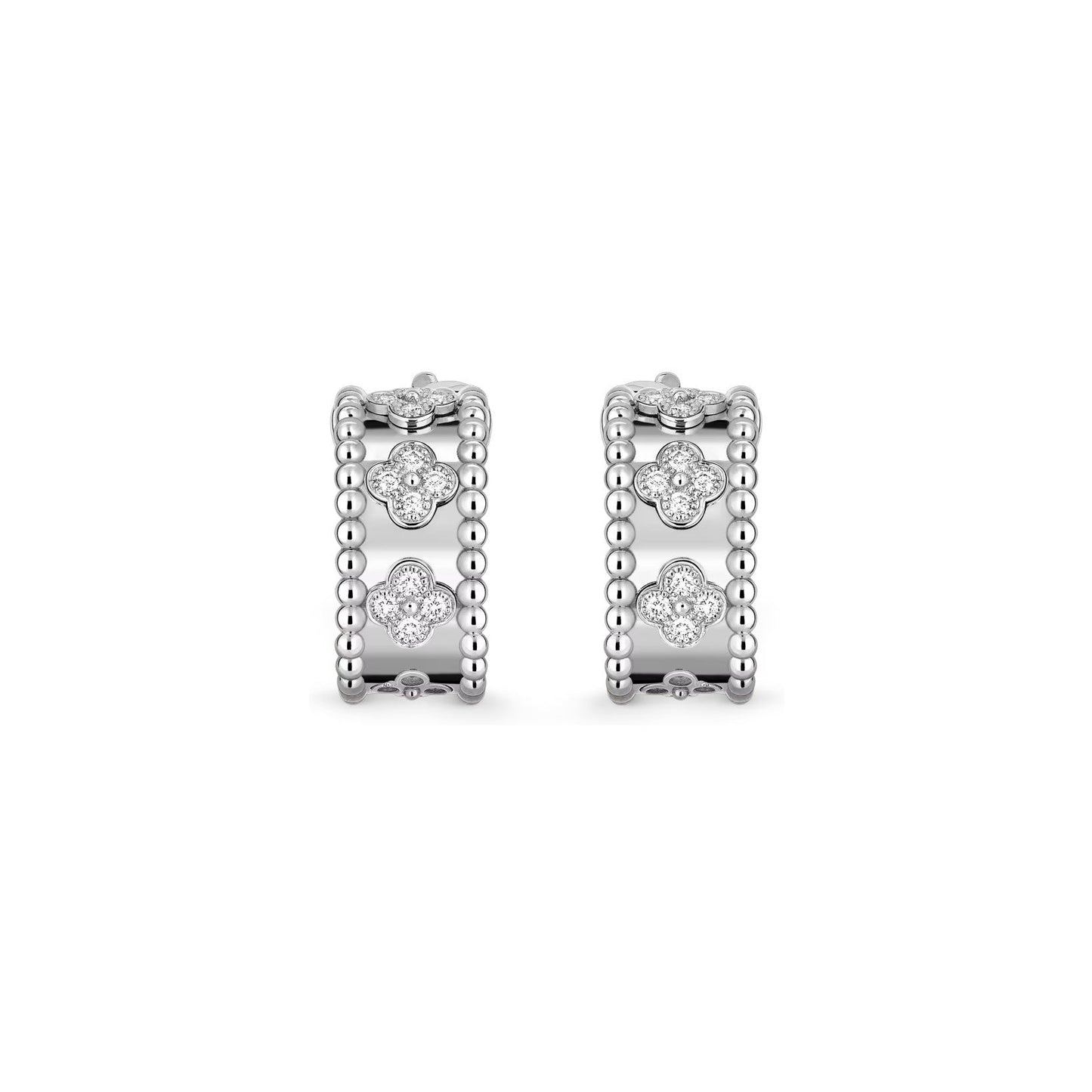[Leaves]KALEIDOSCOPE CLOVER HOOP EARRINGS