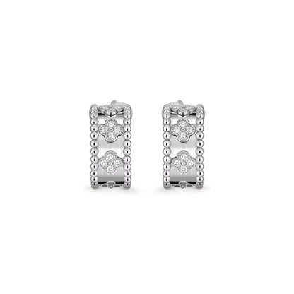 [Leaves]KALEIDOSCOPE CLOVER HOOP EARRINGS