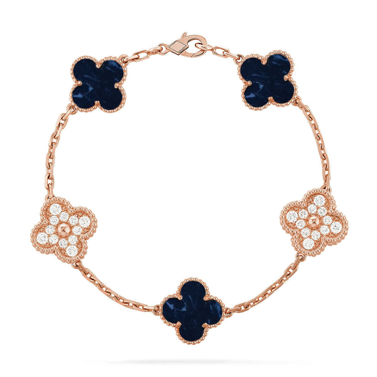 [Leaves]LUCKY CLOVER 5-MOTIF BRACELET - PIETERSITE COLLECTION