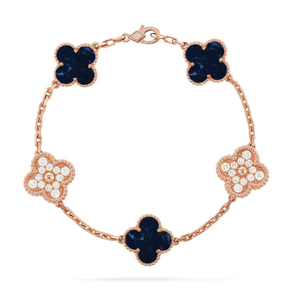 [Leaves]LUCKY CLOVER 5-MOTIF BRACELET - PIETERSITE COLLECTION