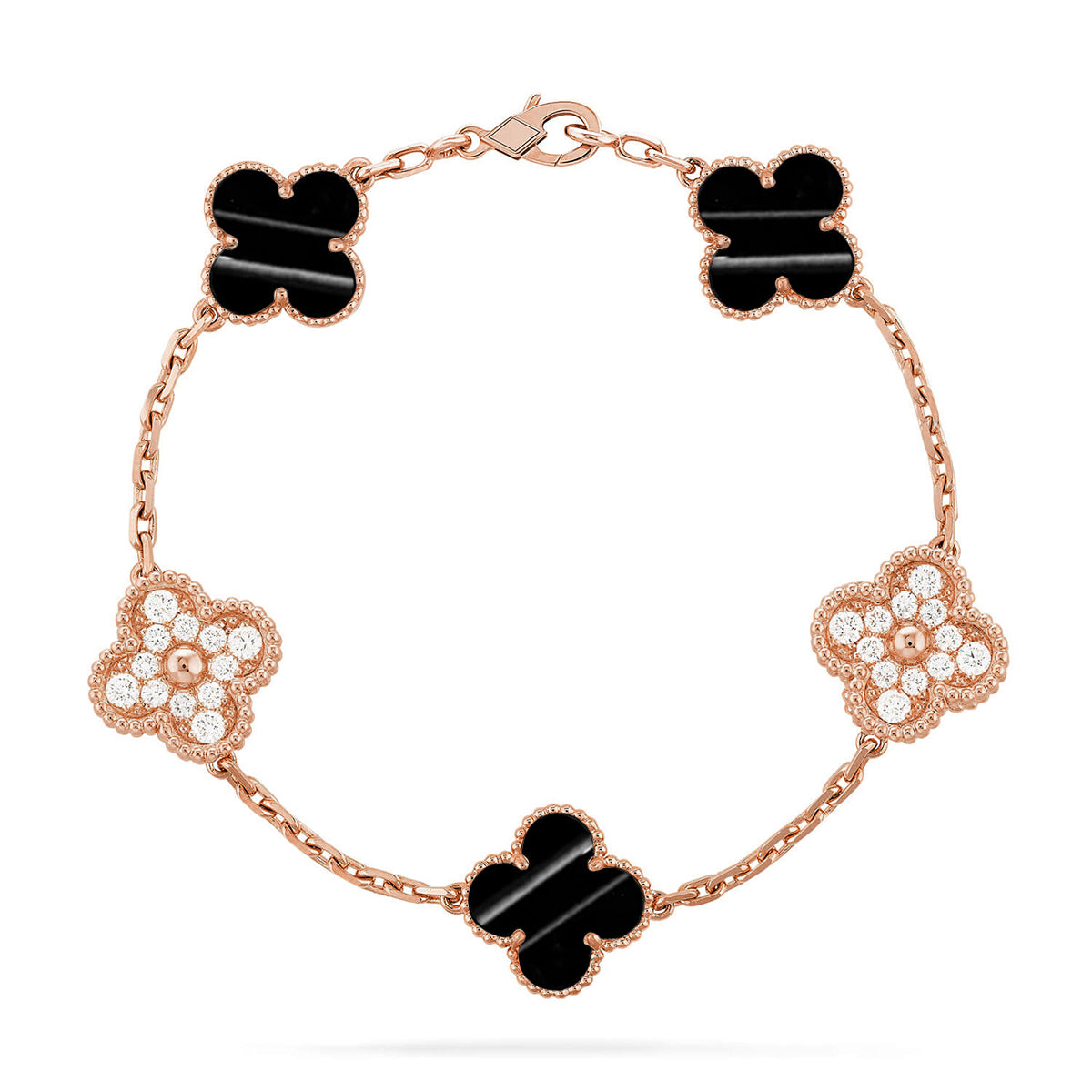 [Leaves]LUCKY CLOVER 5-MOTIF BRACELET - PULSE STONE COLLECTION